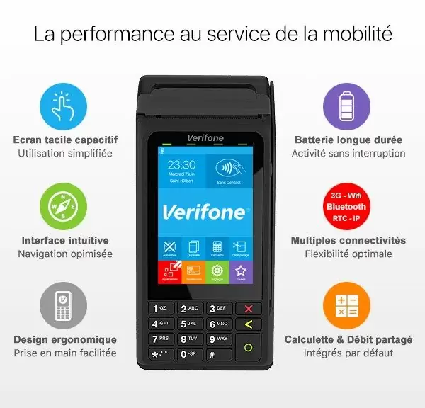 v240 TPE Bancaire Portable IP WIFI GPRS